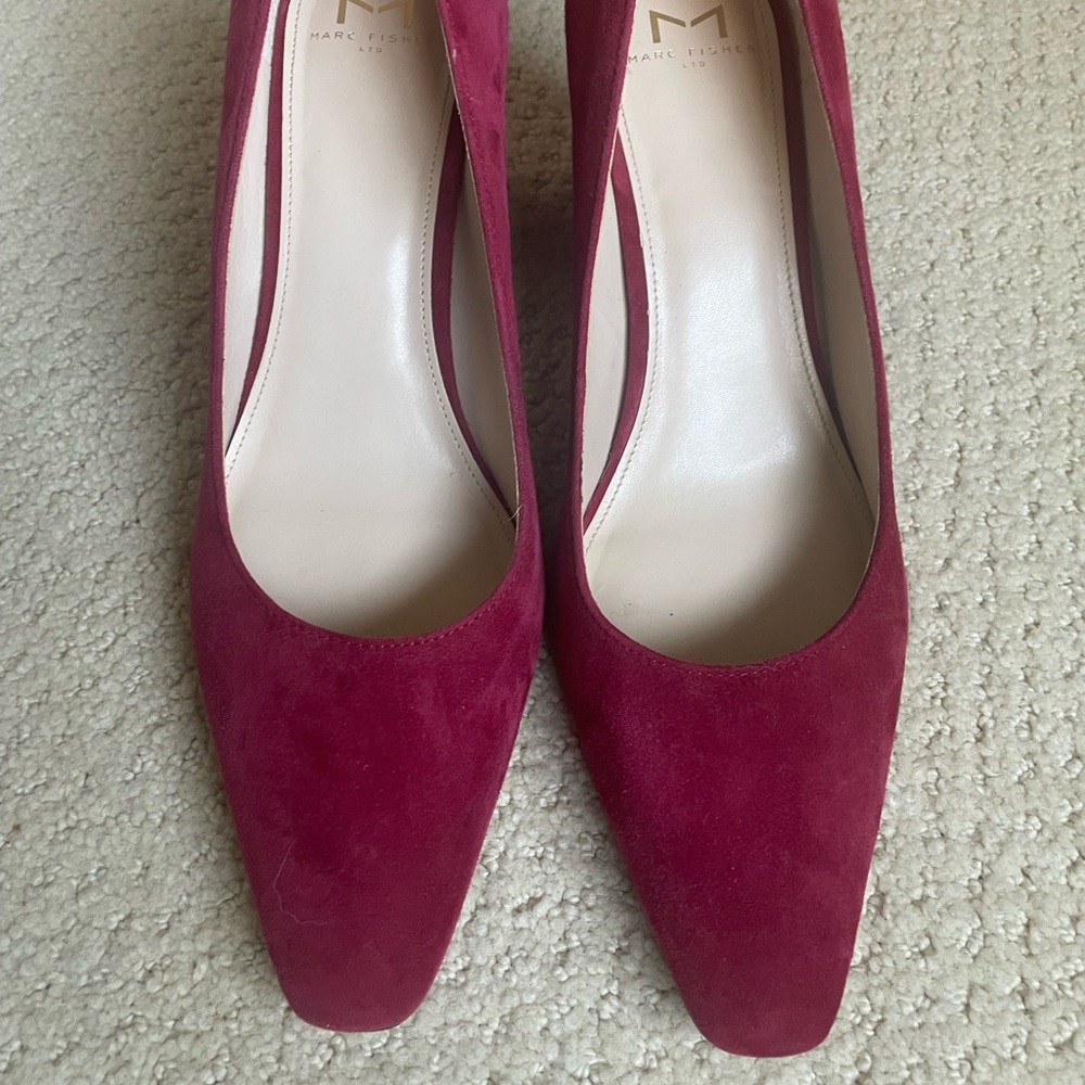 Marc Fisher Deep Red Suede Heels